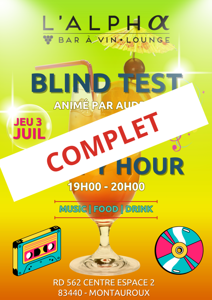 BLIND TEST HAPPY HOUR